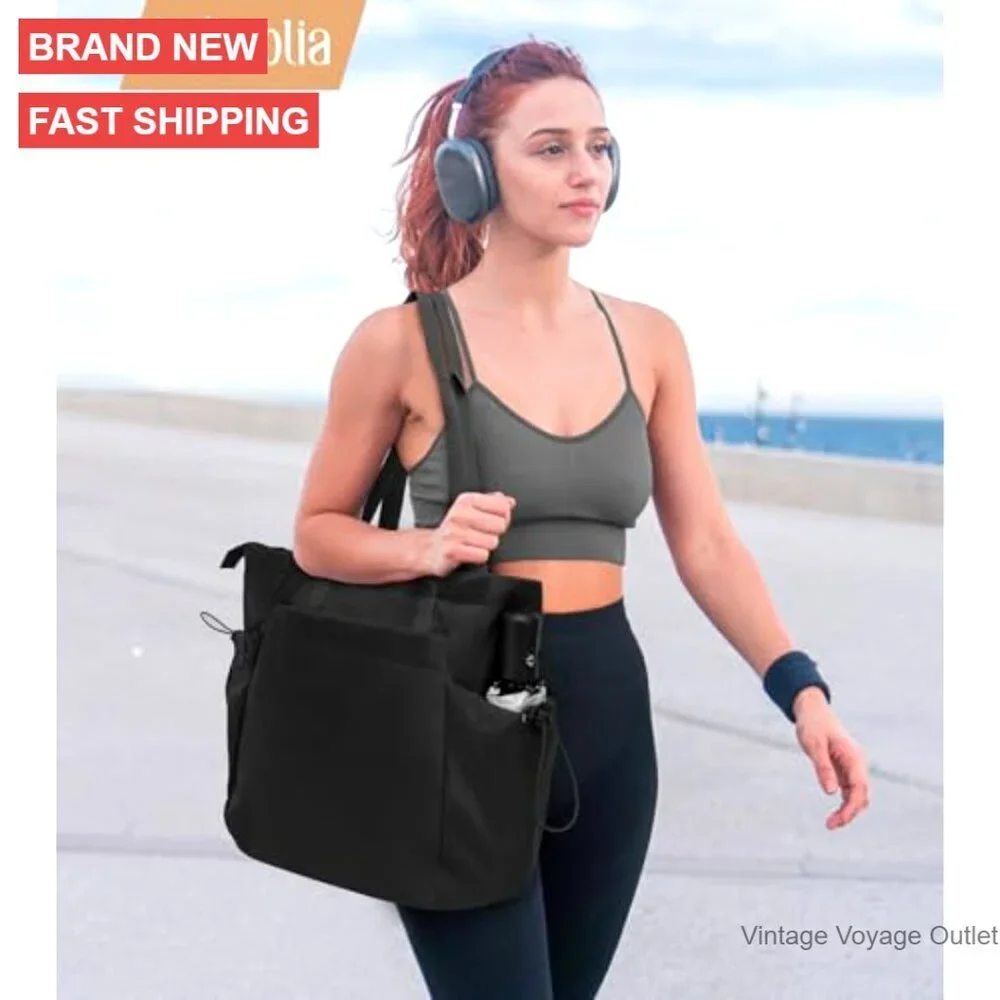 Large Tote Bag with Zipper, 16L Capacity, Lightweight Polyester for Work Travel - Picture 2 of 7